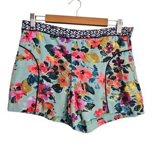 Anthropologie Cartonnier Shorts Skyflower Size 6 Boho Art To Wear Dopamine
